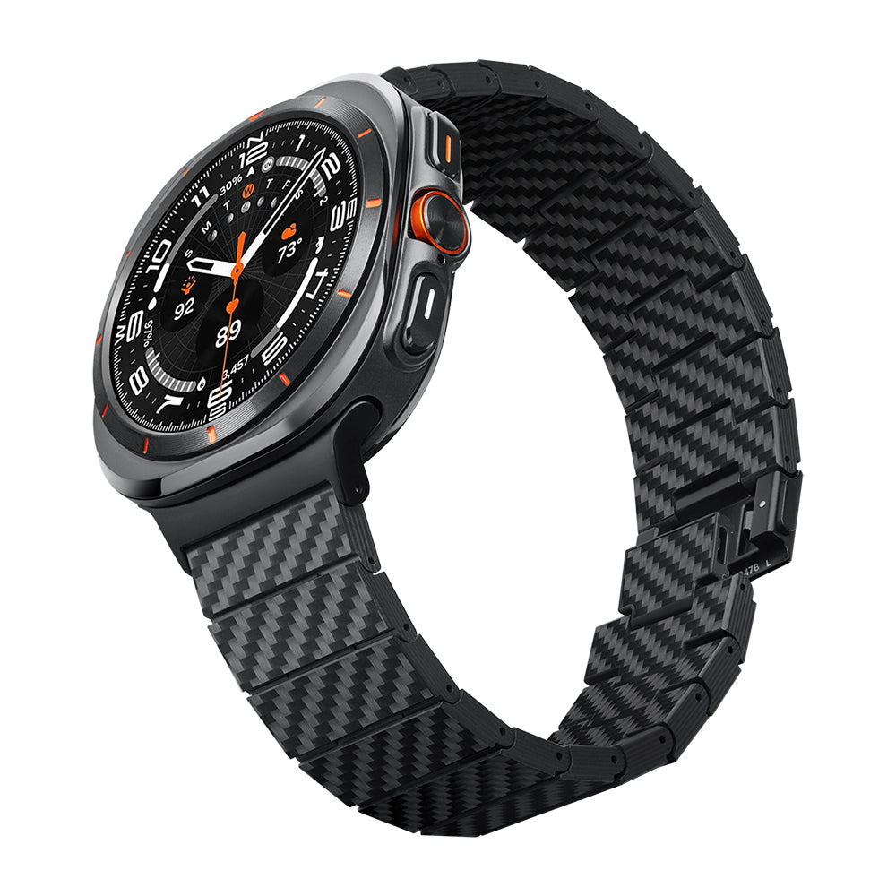 Pitaka Modern Serisi Samsung Galaxy Watch Ultra 47mm Karbon Fiber Black-Grey Twill Kordon Pitaka Modern Serisi Samsung Galaxy Watch Ultra 47mm Karbon Fiber Black-Grey Twill Kordon